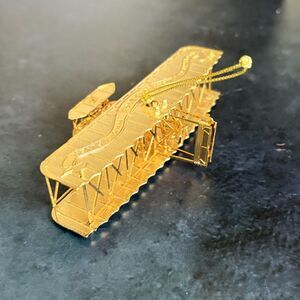 Wright Flyer 2002-2003 24Kt Gold Finish Christmas Ornament Centennial w/ Box